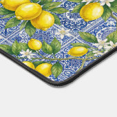 Monogram Name Lemon Blue French Country Tile Bureaumat (Hoek)