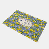 Monogram Name Lemon Blue French Country Tile Deurmat (Schuin)