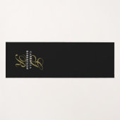 Monogram Name Minimalist Black Gold White Elegant Yogamat (Voorkant (horizontaal))