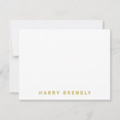 Monogram Name Minimalist White Flat Note Card Notitiekaartje (Voorkant)