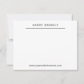 Monogram Name Modern Minimal Flat Note Card White Notitiekaartje (Voorkant)