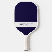 Monogram Name Modern Navy Blue White Pickleball Paddle (Voorkant)