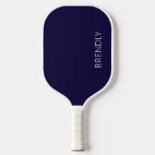Monogram Name Modern Stylish Navy Blue White Pickleball Paddle (Voorkant)