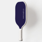 Monogram Name Modern Stylish Navy Blue White Pickleball Paddle (Links)
