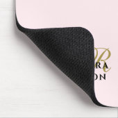 Monogram Name Pastel Pink Gold Black Minimalist  Muismat (Hoek)