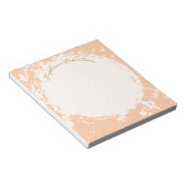 Monogram Name Peach Gold Splattered Stylish Modern Notitieblok (Schuin)