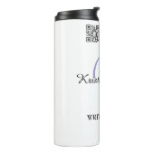 Monogram name purple writer editper QR code busine Thermosbeker (Gedraaid links)
