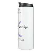 Monogram name purple writer editper QR code busine Thermosbeker (Geroteerd rechts)