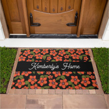 Monogram Name Scarlet Pimpernel Watercolor