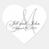 Monogram Namen Datum Bruiloft Seal Stickers (Voorkant)