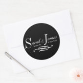 Monogram Namen Datum Plaats Bruiloft Labels (Envelop)