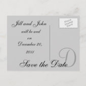 Monogram, namen, datum, trouwaankondiging Kaart (Achterkant)