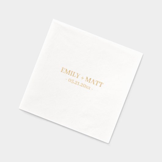 Monogram Namen Elegant Trouwgoud Folie Servetten (Links)