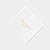 Monogram Namen Elegant Trouwgoud Folie Servetten (Rechts)