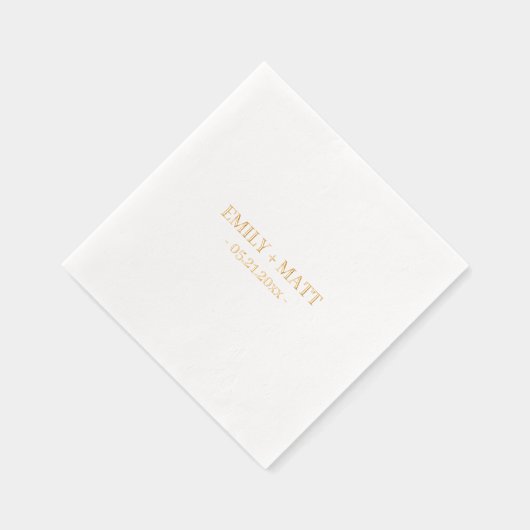 Monogram Namen Elegant Trouwgoud Folie Servetten (Rechts)