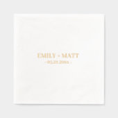 Monogram Namen Elegant Trouwgoud Folie Servetten (Voorkant)