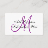 Monogram & Namen Paarse bruiloft Receptie Kaart (Achterkant)