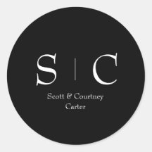 Monogram Namen Sticker - Wedding Briefpapier Decor