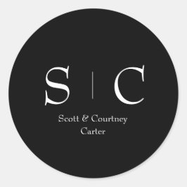 Monogram Namen Sticker - Wedding Briefpapier Decor