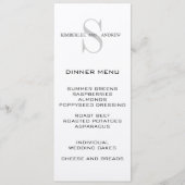 Monogram Names Cream Weddenemerkaart Menu (Voorkant)