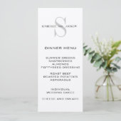 Monogram Names Cream Weddenemerkaart Menu (Staand voorkant)
