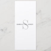 Monogram Names Cream Weddenemerkaart Menu (Achterkant)