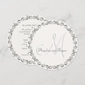 Monogram Names Simple Wedding Invitation Kaart (Voorkant / Achterkant)