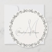 Monogram Names Simple Wedding Invitation Kaart (Voorkant)