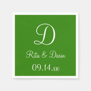 Monogram Napier Green Duurzame Kleur Coördinatie N Servet