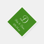 Monogram Napier Green Duurzame Kleur Coördinatie N Servet (Hoek)