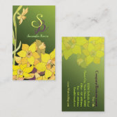 Monogram  narcissen visitekaartje (Voorkant / Achterkant)