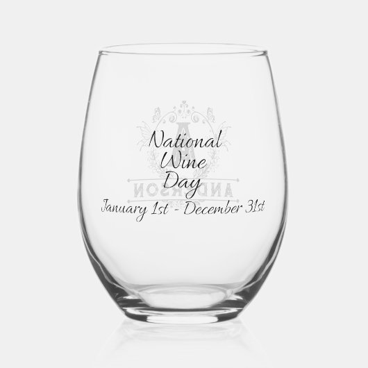 Monogram "Nationale Wijndag" Wijnglas Zonder Voet (Voorkant)
