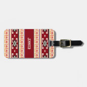 Monogram Native Amerikaans Tribal geometrisch patr Bagagelabel (Voorkant horizontaal)