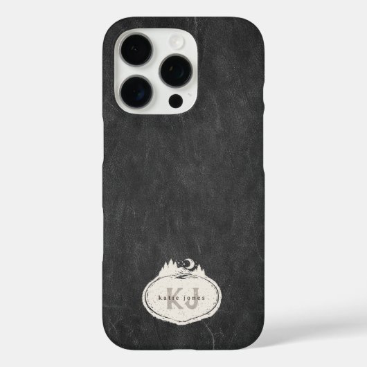 Monogram Natuur Stempel | Aangepaste naam Case-Mate iPhone Case (Achterkant)