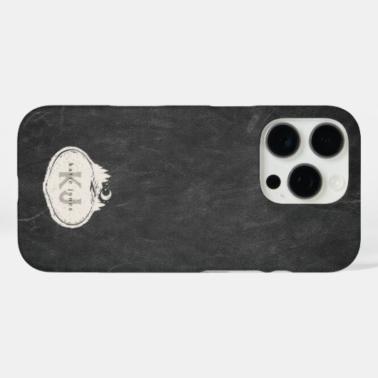 Monogram Natuur Stempel | Aangepaste naam Case-Mate iPhone Case (Achterkant (horizontaal))
