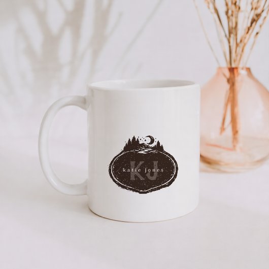 Monogram Natuur Stempel | Aangepaste Naam Koffiemok