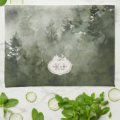 Monogram Natuur Stempel | Aangepaste Naam Theedoek (Gevouwen)
