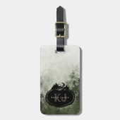 Monogram Natuur Stempel | Naam op Maat Bagagelabel (Voorkant verticaal)