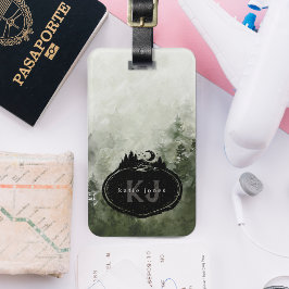 Monogram Natuur Stempel | Naam op Maat Bagagelabel