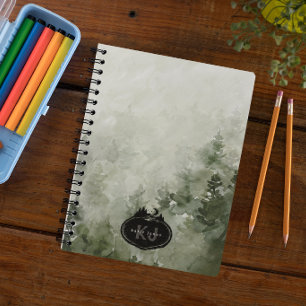 Monogram Natuur Stempel Naam op Maat Notitieboek