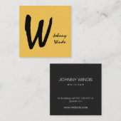 Monogram natuurlijk groot type vierkante visitekaartje (Voorkant / Achterkant)