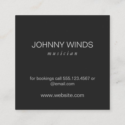 Monogram natuurlijk groot type vierkante visitekaartje (Achterkant)