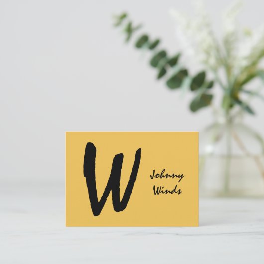 Monogram natuurlijk groot type visitekaartje (Staand voorkant)