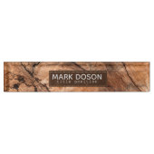 Monogram natuurlijk hout naambordje (Voorkant)