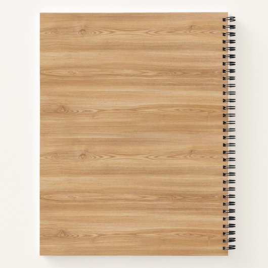 Monogram natuurlijk hout notitieboek (Achterkant)