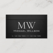 Monogram natuurlijk hout - Zwarte Houten Boven Visitekaartje (Voorkant)