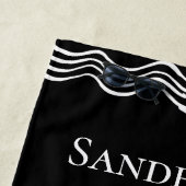 Monogram Nautical Anchor Black White Beach House Strandlaken (In situ)