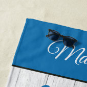 Monogram Nautical Anchor Blue Lake Life Strandlaken (In situ)