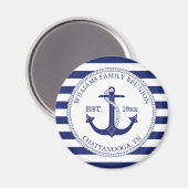 Monogram Nautical Anchor Family Reunion Magneet (Voorkant / Achterkant)
