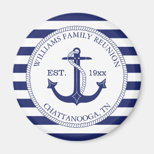 Monogram Nautical Anchor Family Reunion Magneet